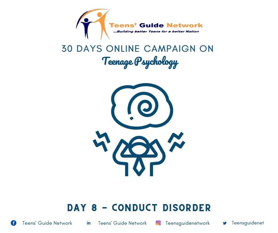 teensguidenet's tweet photo. 30-DAY CAMPAIGN ON TEENAGE PSYCHOLOGY

DAY 8 - CONDUCT DISORDER (CD)

For the past 2 days we've been discussing behavior disorders in teenagers, we'll wrap it up today with conduct behavior which is one of the most common behavior disorders.
#teenagepsychology #mentalhealth https://t.co/bVCPz91ZzS