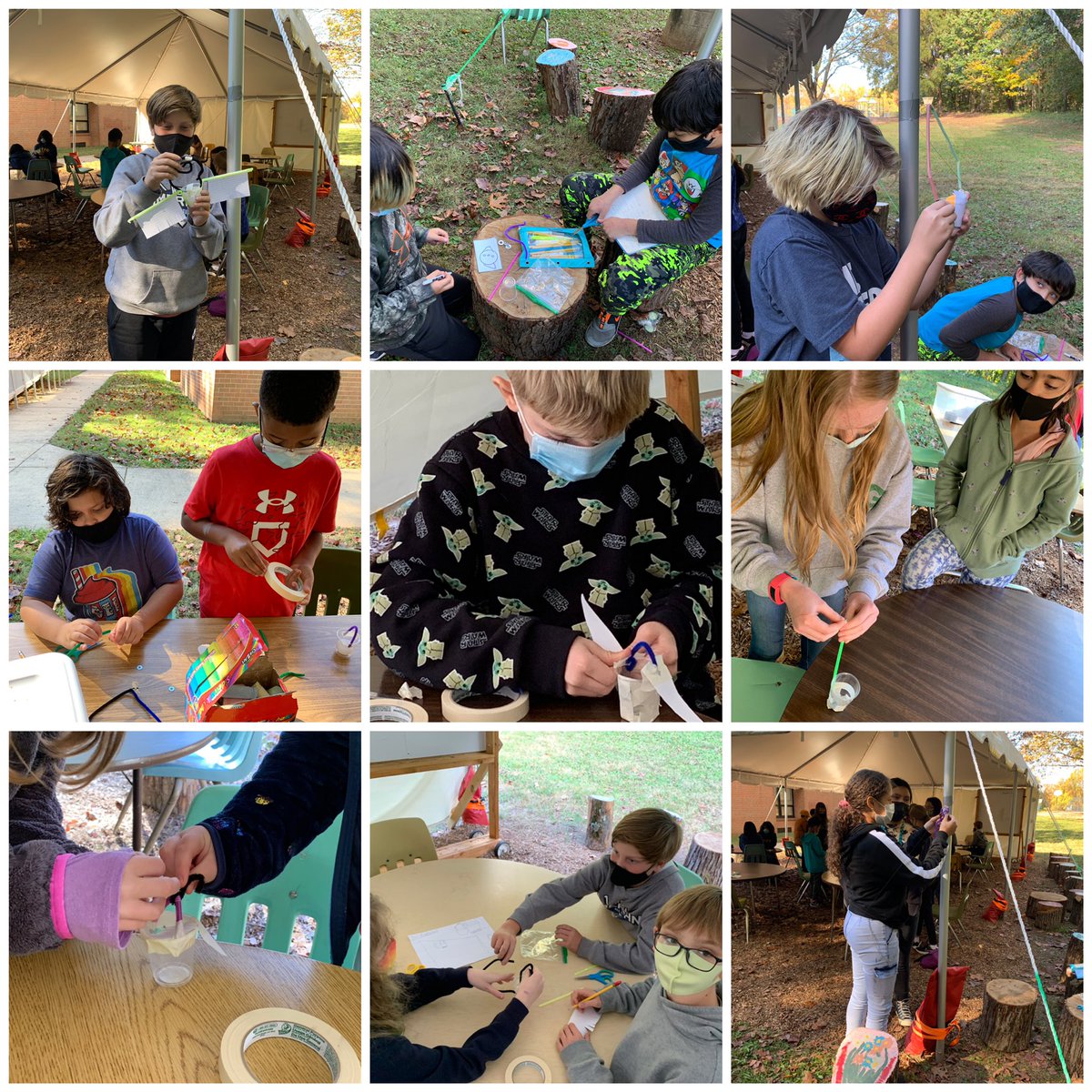 KingsGlenES's tweet photo. Some @KingsGlenES classes have been having fun practicing #cooperation while doing this ping pong ball zip line challenge. #Perseverance #failureISgood #teamwork https://t.co/nKn2PNhzBR