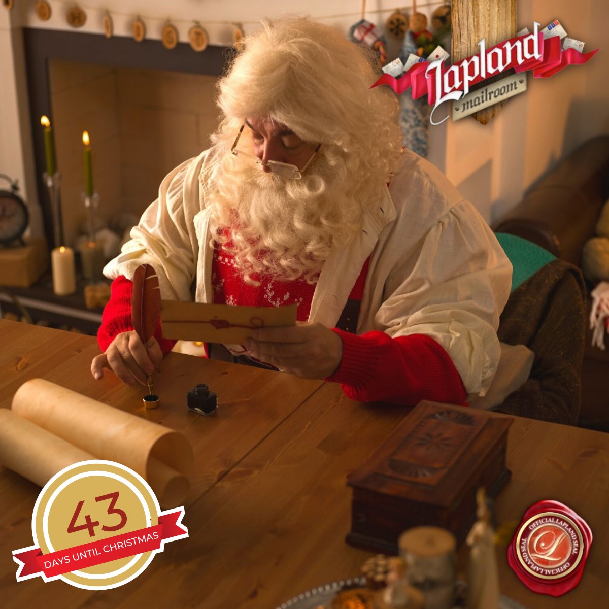 The Lapland Mailroom is a hive of activity this evening, with Santa writing letters and the elves putting them into envelopes, ready to be despatched. Have you ordered your Santa letter yet?

#laplandmailroom #naughtylist #naughtynice #santaletter #letterfromsanta