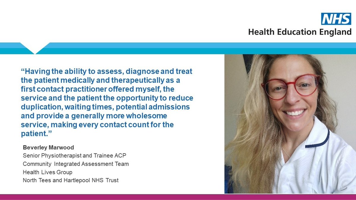 NHSWTE_NEY's tweet photo. Throughout #AdvPracWeek21 we'll be sharing stories from our incredible #TraineeACPs. First up is Beverley Marwood, a Senior Physiotherapist and Trainee ACP at @NTeesHpoolNHSFT. Read Beverley's case study here https://t.co/l227cBJ0Uo @crofts77 @MaxMiah3 @Perrin11Julie @BevButton https://t.co/fKSqgf6UC5
