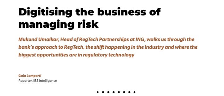 📣 November issue of the <a href="/IBSIntelligence/">IBS Intelligence</a> FinTech Journal is out today 📣

This month, you’ll find my recap of the <a href="/money2020/">Money20/20</a> conference 🎤 and an interview with <a href="/ING_news/">ING</a>’ RegTech Partnerships Mukund Umalkar on opportunities in regulatory technology🧑‍⚖️

lnkd.in/dW5qdvgA