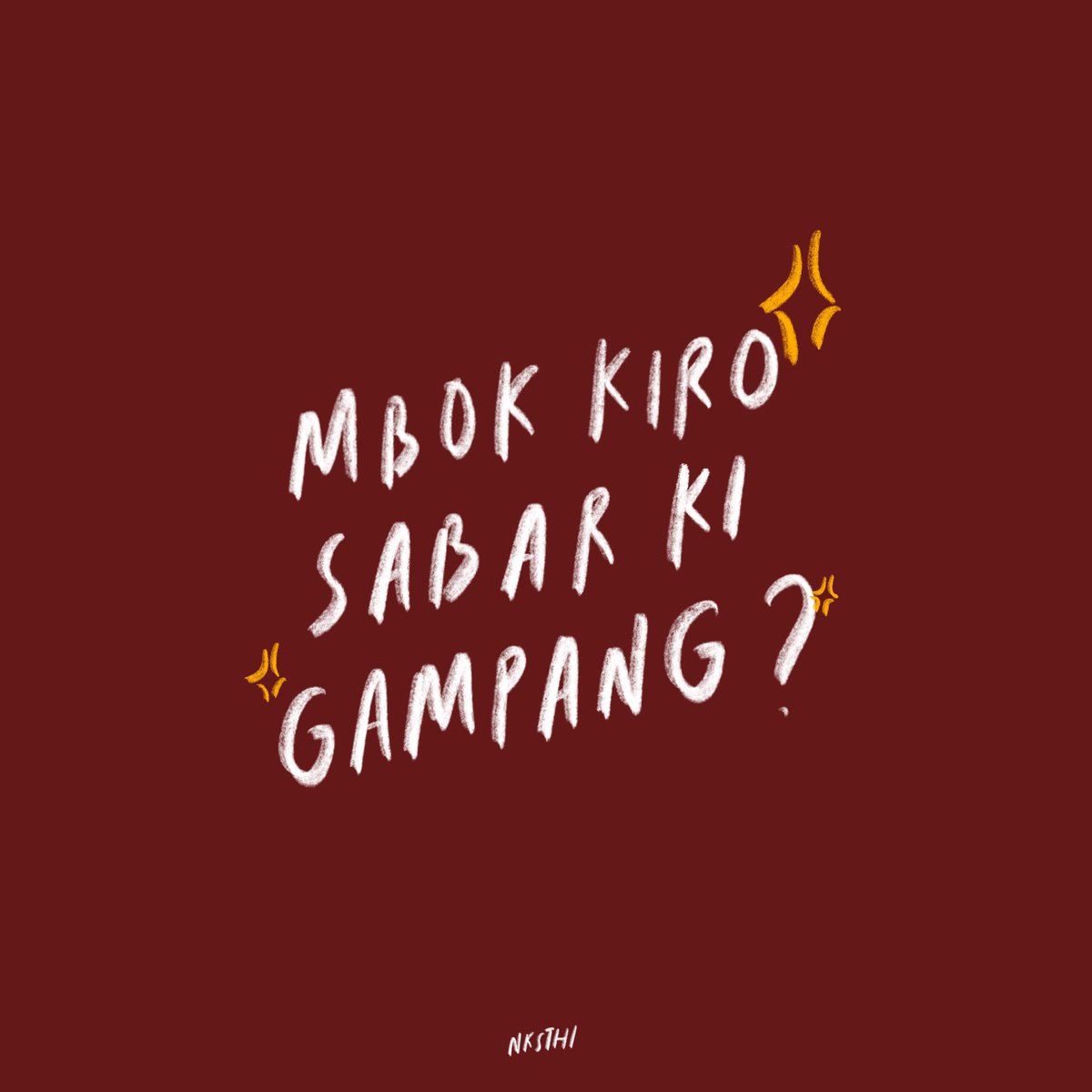 Lambemu lho kok penakmen 😒