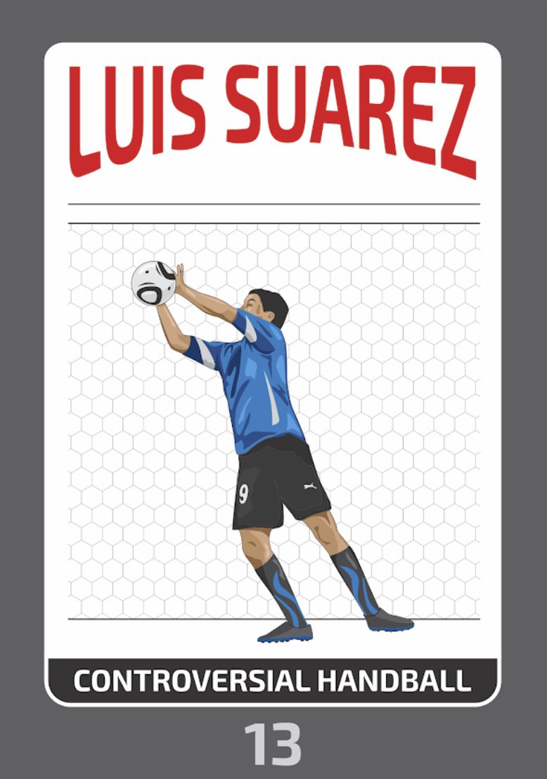 XaPoNFTs's tweet photo. "The Hand of God now belongs to me”, Luis Suarez. 

Uruguay (4)1-1(2) Ghana. July 2, 2010, Johannesburg.
#NFTshill #Nftscards #Momentsinfootball 

https://t.co/BphJo8XJQi https://t.co/baqxyfWZKF