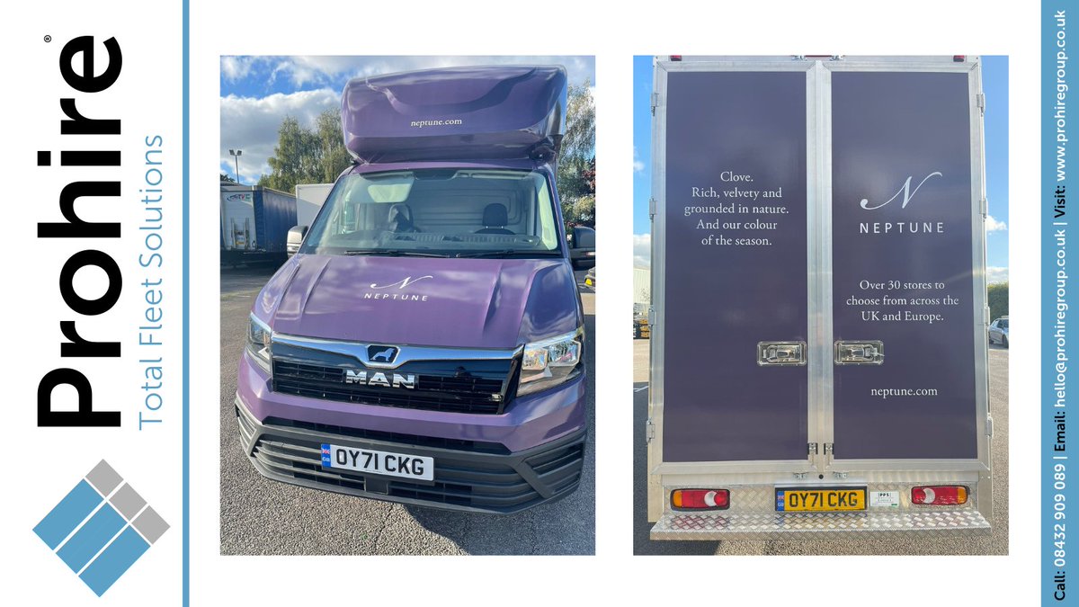 ProhireLimited's tweet photo. Prohire & #albieprohire are THRILLED to have supplied Neptune with a #FreshBatch of @mantruckbusuk 3.140 4x2 SB 6 gear manual gearbox front wheel drive units 💯
Thank you to @PpsCommercials for suppling us with these #BrandNew vans and Sapphire for the #TopFinish livery 🟣 https://t.co/kzrtmvxyKw