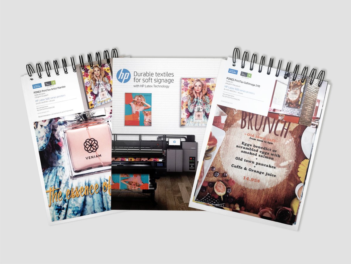 PongsGroup's tweet photo. Our printing partner @hp presents our textiles in their swatchbooks. Which textiles run best on which Latex machines? If you want to know which of our products run on your HP Latex machine, just type in „PONGS“ at the HP Media Locator: https://t.co/o9eMzzbVUg 🖨
#print #textiles https://t.co/ld2HOGQVdr