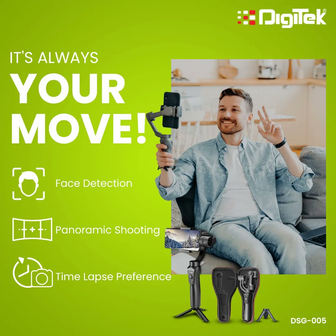 DigitekOfficial's tweet photo. Make your move swift and steady with video stabilizing mobile gimbal by #digitek.
Shop now: https://t.co/WoHF9Y67eM
#DigitekGimbal #gimbal #Digitek #mobilegimbal #videoshoot #videoproduction #timelapse #mobilephotography #mobilevideography #mobileshoot #shooting #videolove https://t.co/veXr7sjy6U