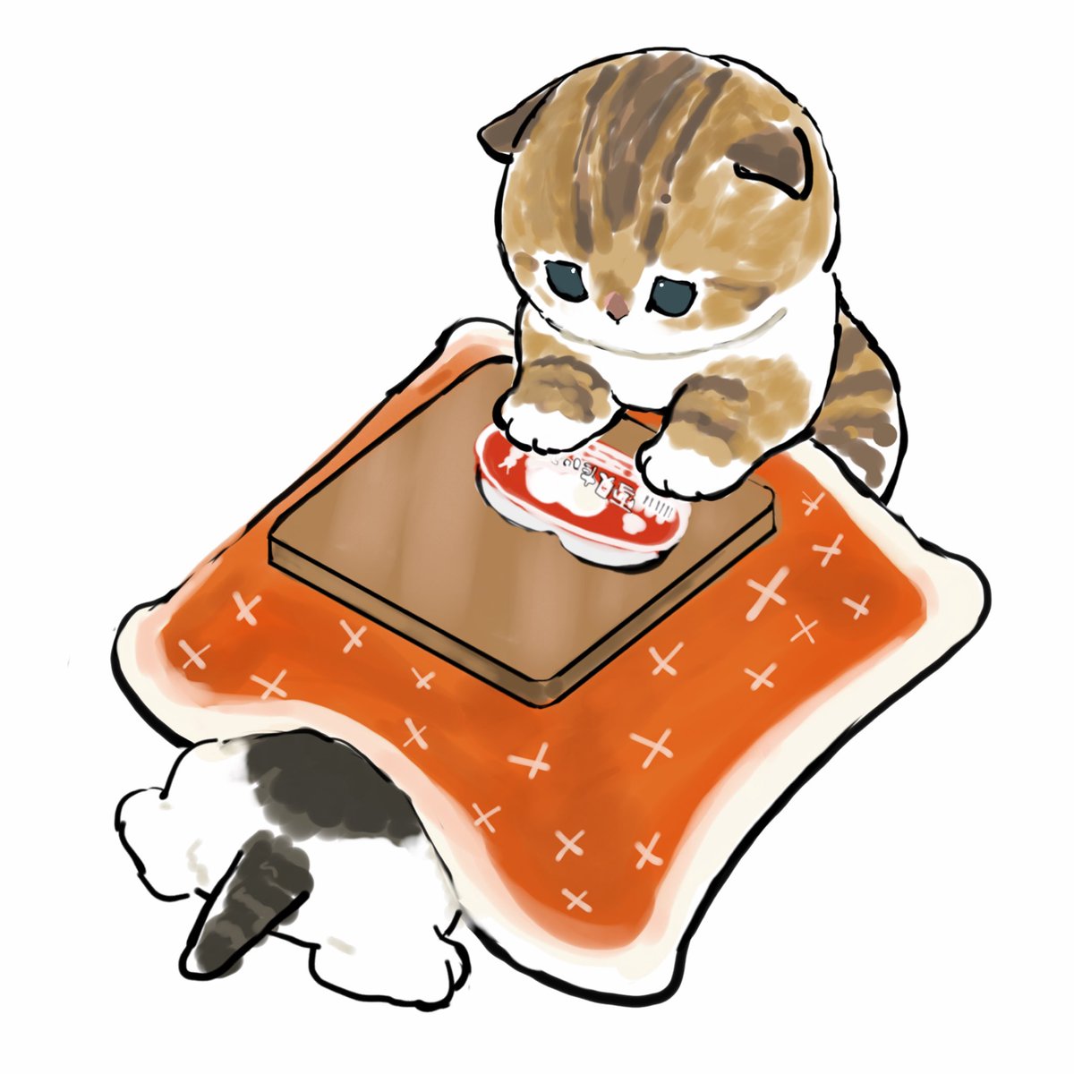 no humans table food cat animal focus white background kotatsu  illustration images
