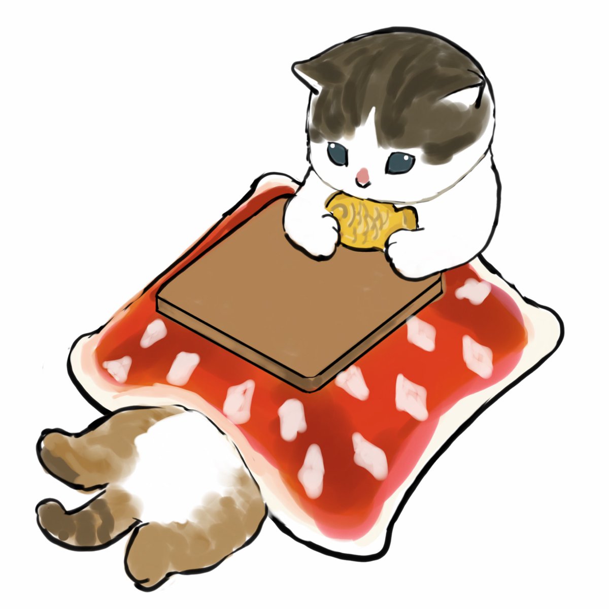 no humans table food cat animal focus white background kotatsu  illustration images