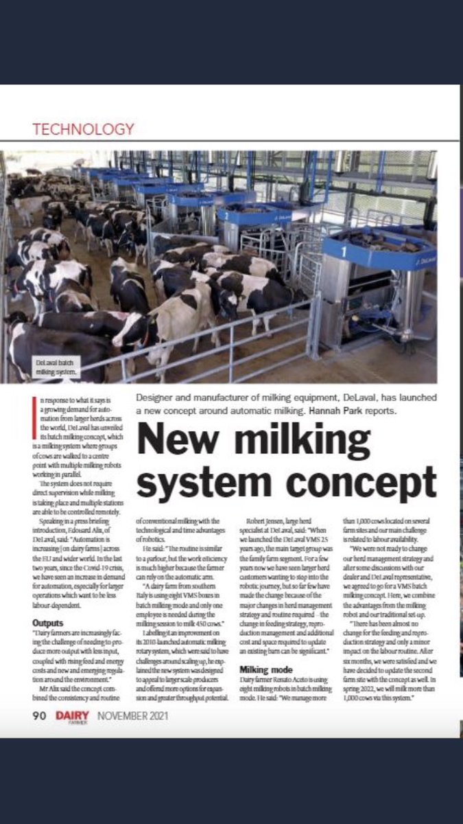 Great to see our batch milking method featured in this months Dairy Farmer magazine 👌