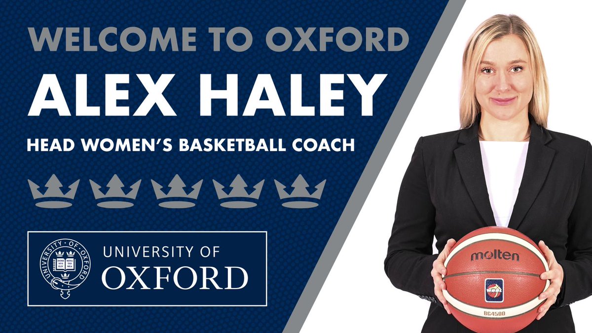OxfordUniWBB's tweet photo. Welcome to Oxford, Coach Haley! @coachalexhaley named Head Women’s Basketball Coach of the Oxford University Blues!

#BritishBasketball #OxfordBasketball #OxfordWBB https://t.co/do2CcGYD7F