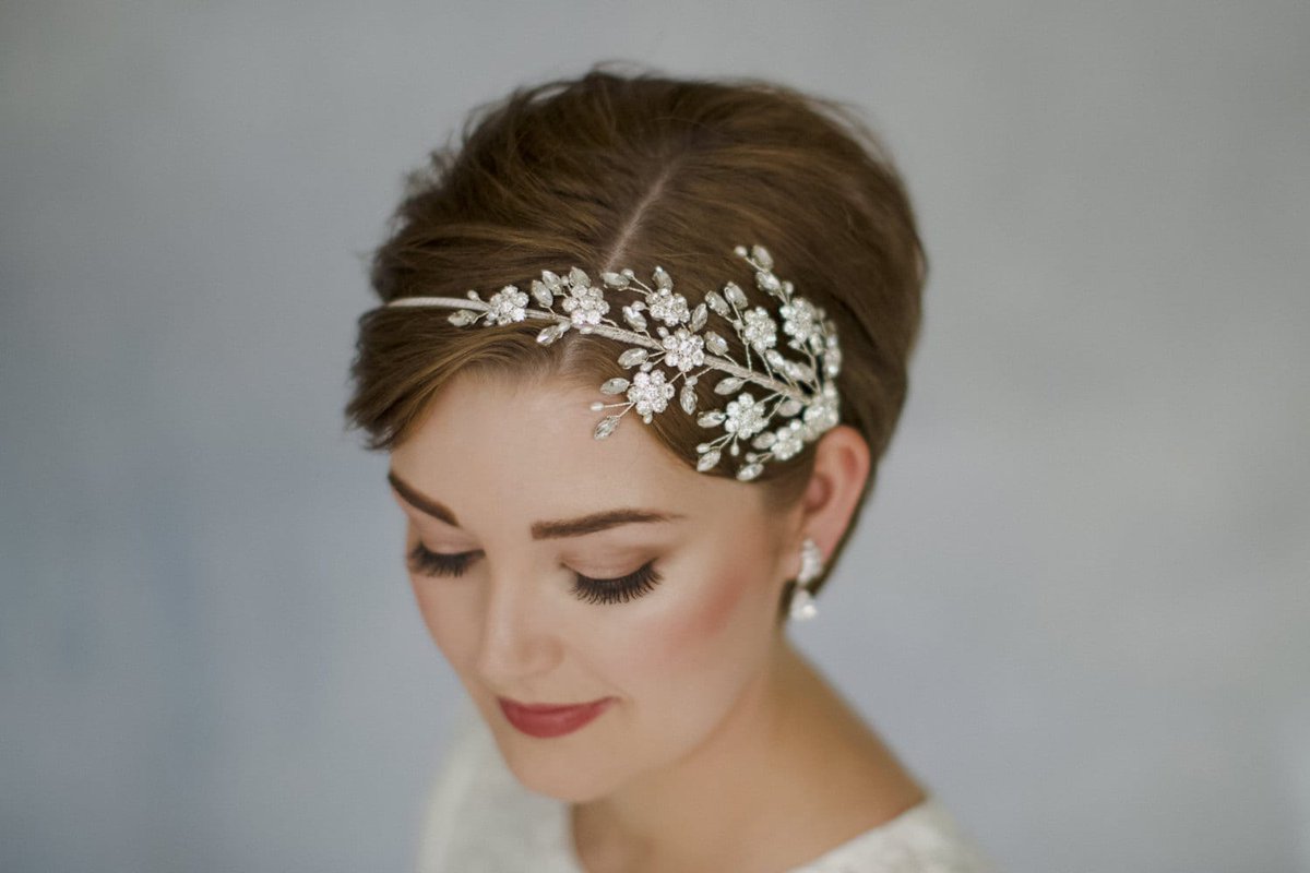 Thanks for the kind words! ★★★★★ "My headdress is out of this world. I’m so happy with it. I can’t wait to wear it to get married. I’m going to sparkle. Thank you so much." Julie etsy.me/3n1Qkad #etsy #wedding #silver #clear #blingglam #vintagewedding #vintages