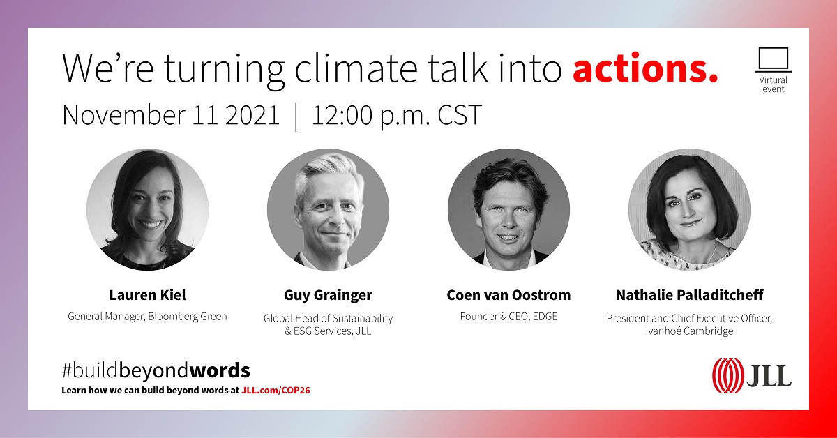 JLL's tweet photo. Join JLL, Ivanhoé Cambridge and EDGE in a panel session moderated by Bloomberg Green to learn about the 10 Green Building Principles that will make your real estate more sustainable and resilient.
Register here: https://t.co/1deayx6Fqr
#BuildBeyondWords https://t.co/jspxl6oR4i