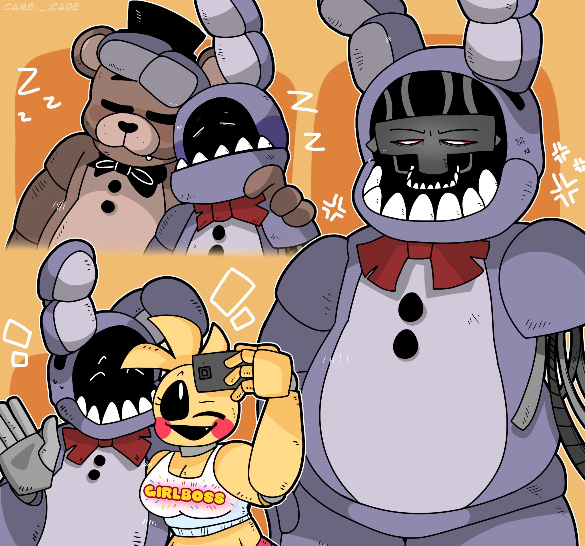 Toy Chica and Withered Bonnie, Fnaf 2.