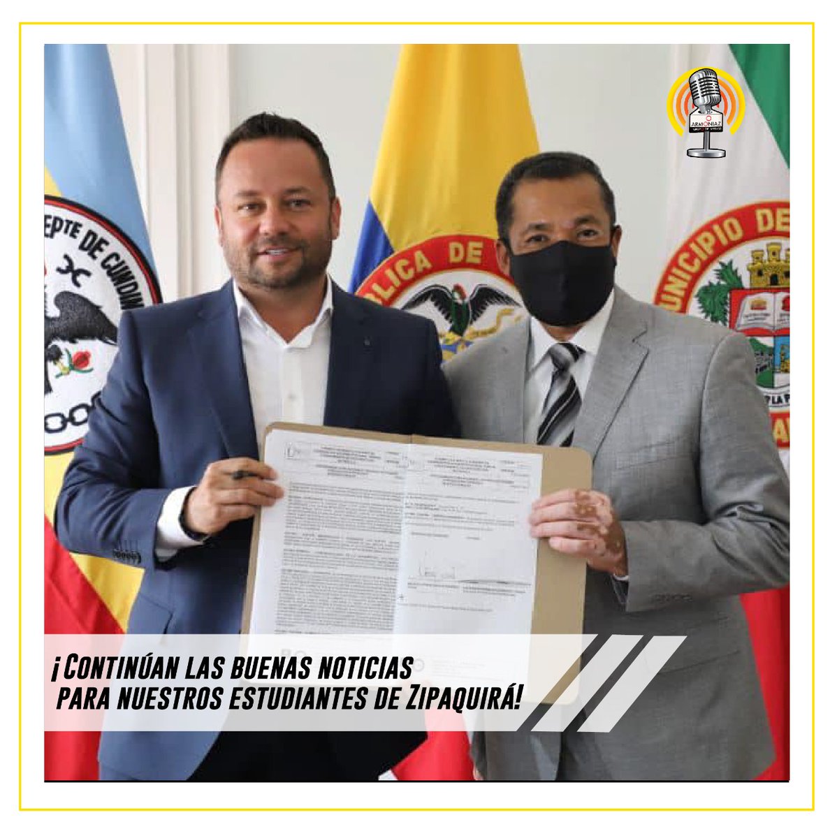 armoniaz's tweet photo. Nuevas oportunidades para los estudiantes. La Alcaldía de Zipaquirá firma convenio con la Universidad Nacional Abierta y a Distancia (UNAD), para que más estudiantes de colegios públicos y privados tengan la oportunidad de ser profesionales y aportar al desarrollo del municipio. https://t.co/hJwe2r09xA
