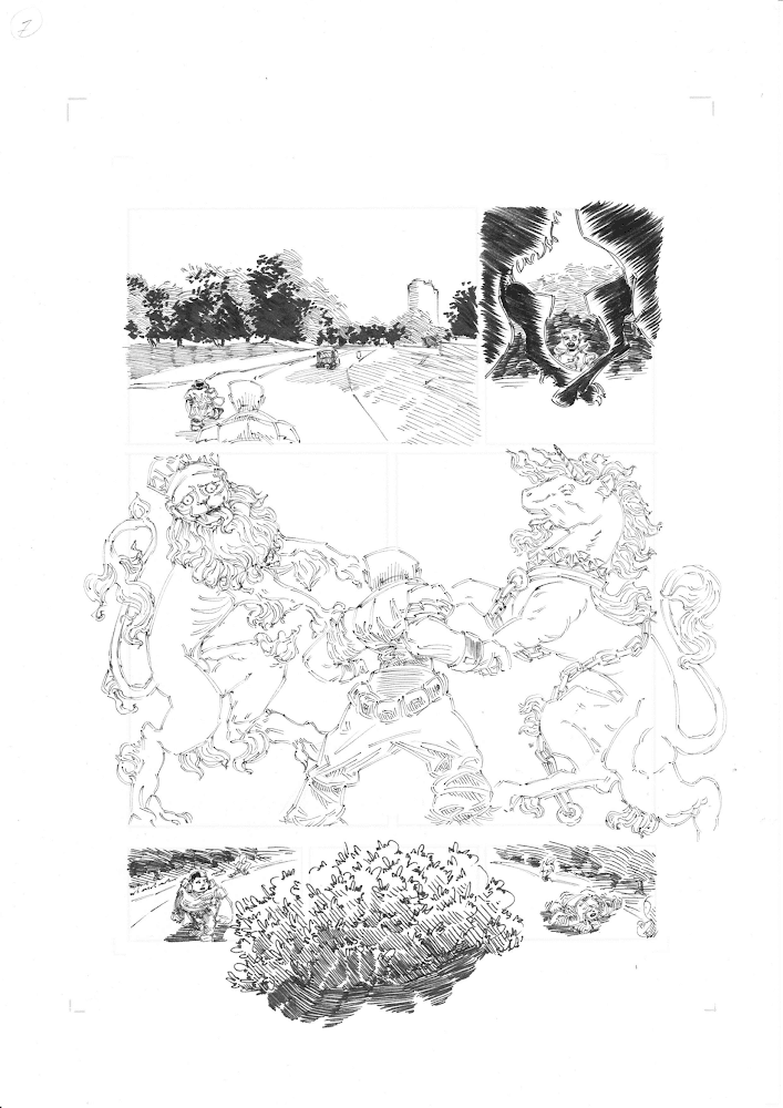 SelfMadeHero's tweet photo. #CreativeProcess #SMHdesk 🎨 @osborne_tyrell shows us some behind the scene sketches from his story “Same Tall Tale” from our new anthology #Catalyst 💥 get the book here https://t.co/6yrvKFeW8M #SelfMadeHero https://t.co/t3eHpbsdvo
