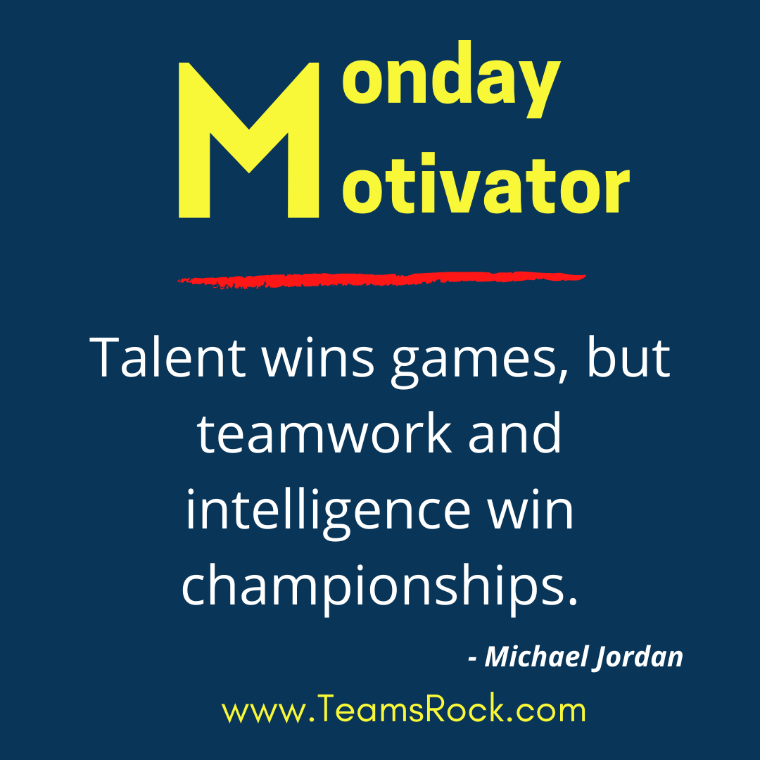TeamsRock's tweet photo. "Talent wins games, but teamwork and intelligence win championships." - Michael Jordan #TeamworkInTheWorkplace #EffectiveTeamwork
https://t.co/64Oqq8FWA7 https://t.co/XuTLUrZC8J