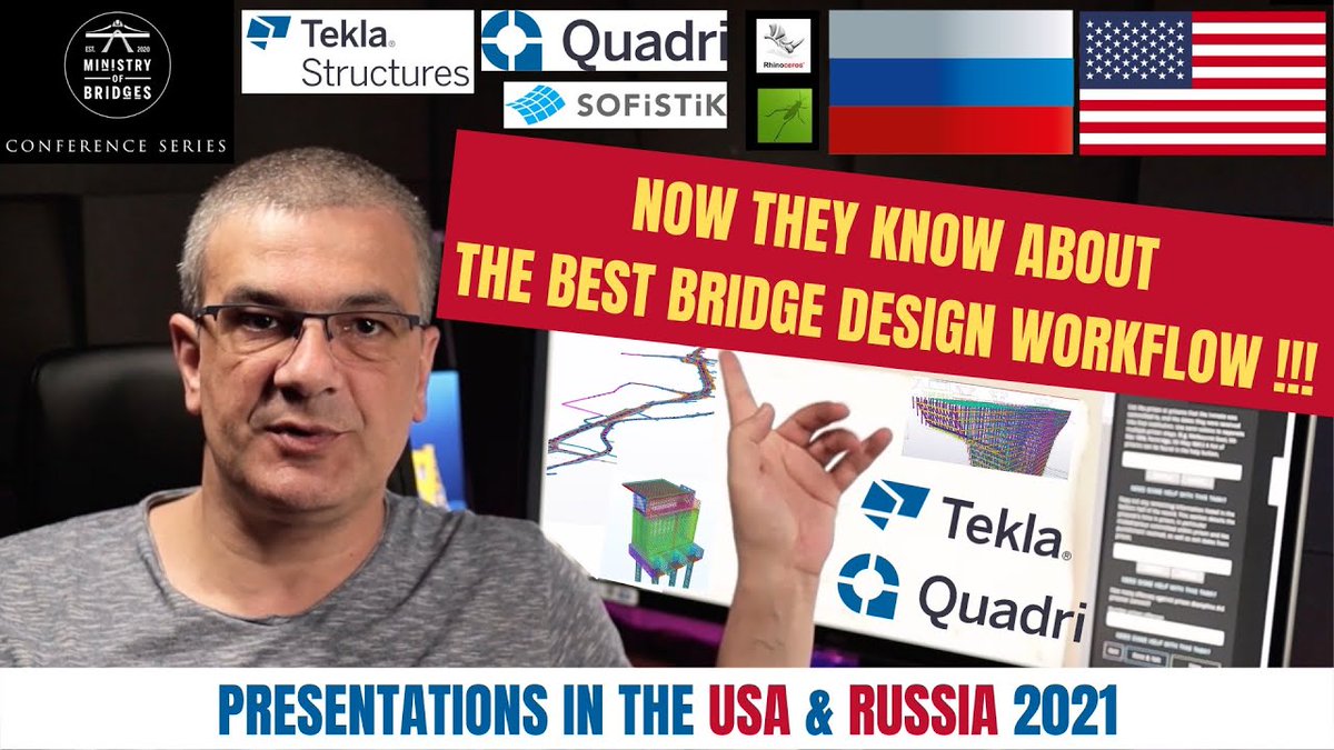 Tekla's tweet photo. 💎 Check out this fascinating episode based on #Trimble Quadri &amp; #Tekla Structures. Watch and find out about the best bridge design workflow here: https://t.co/euMWxAQWLA 👈#teklastructures #quadri #sofistik #bridgeengineering #bridgedesign #engineering #youtubechannel https://t.co/OXKZBx5KMM