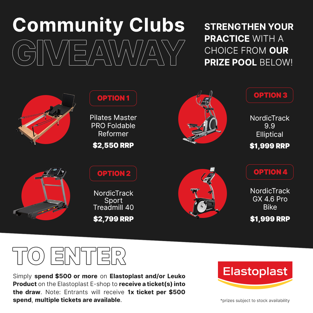 Don't miss out on your chance to win with the Elastoplast Community Clubs Giveaway! Visit Elastoplastsport.com.au to learn more!

#Elastoplast #sports #gotyoucovered #sportsmedicine #jointsupport

Terms &amp; conditions apply*
