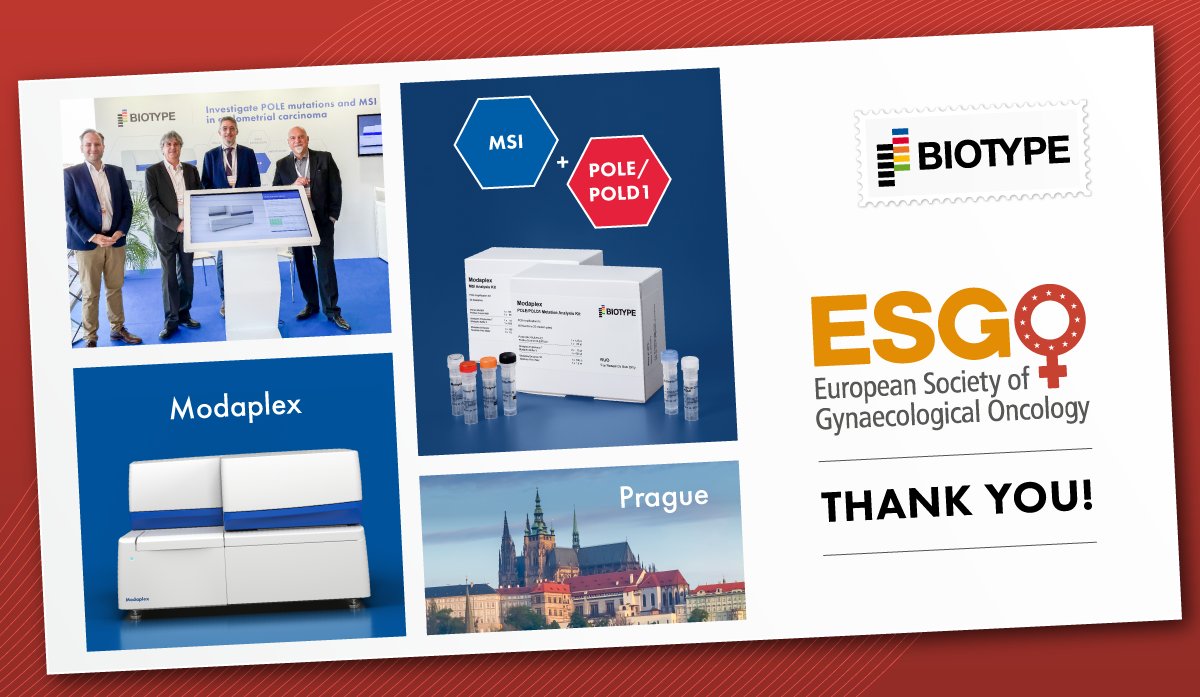 BiotypeDx's tweet photo. We thank the entire @ESGO_society for making the 22nd European Congress on Gynecological Oncology a memorable event. We enjoyed interesting conversations on our Modaplexโข technology, the POLE/POLD1, and the MSI assays:
https://t.co/D9xmECngl7
#ESGO2021 #oncology #Modaplex https://t.co/SiITlosyhP