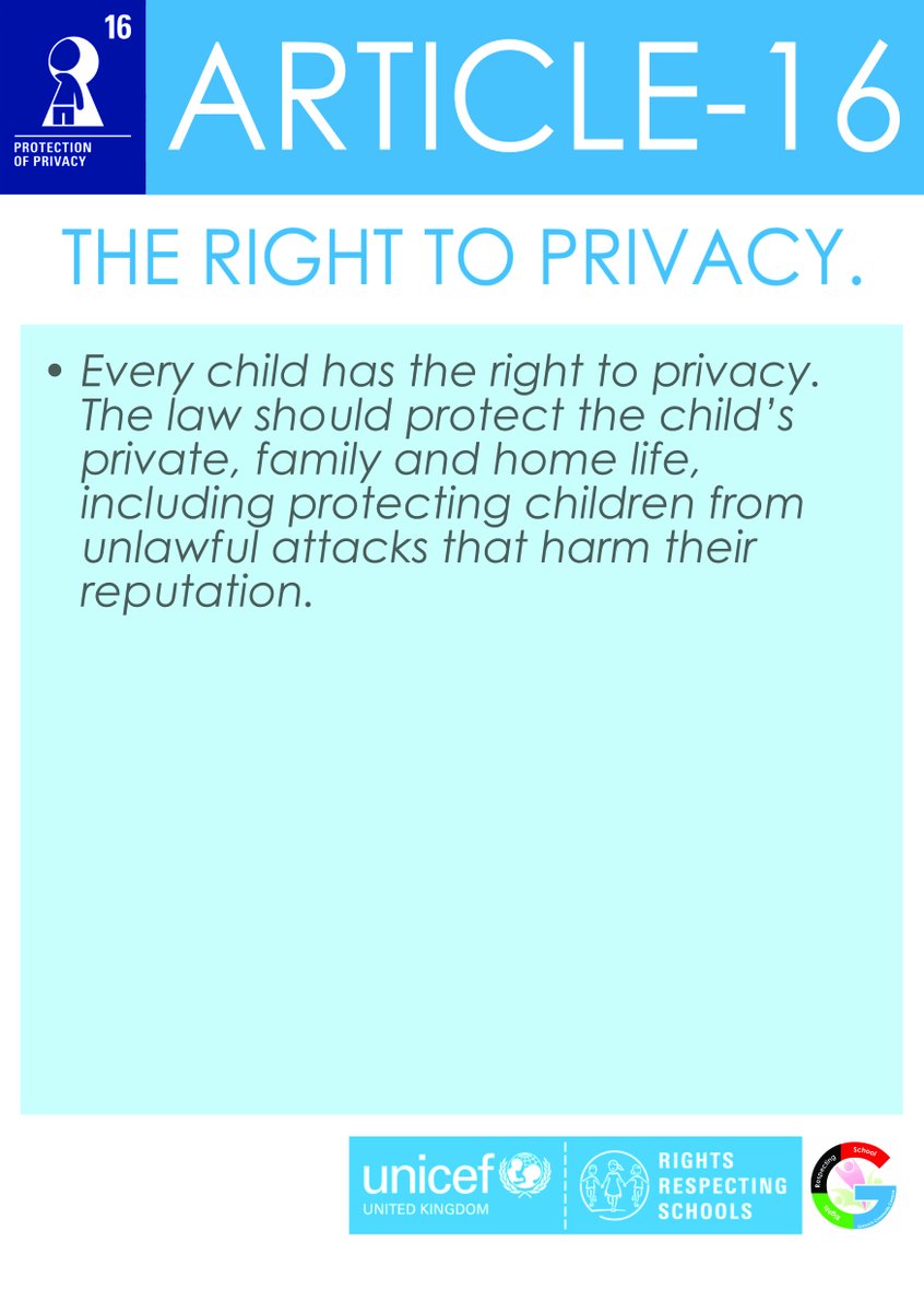 Garnock CC Rights Respecting School (@garnockccrrs) on Twitter photo Our 'Article of the Week' this week is Article 16: the right to privacy.
<a href="/GarnockCampus/">Garnock Community Campus</a> <a href="/GarnockPrimary/">Garnock Primary & Early Years</a> <a href="/GarnockC/">garnock community campus parent council</a> @garnockstars <a href="/GarnockMH/">Garnock Mental Health Support</a> Our 'Article of the Week' this week is Article 16: the right to privacy.
<a href="/GarnockCampus/">Garnock Community Campus</a> <a href="/GarnockPrimary/">Garnock Primary & Early Years</a> <a href="/GarnockC/">garnock community campus parent council</a> @garnockstars <a href="/GarnockMH/">Garnock Mental Health Support</a>