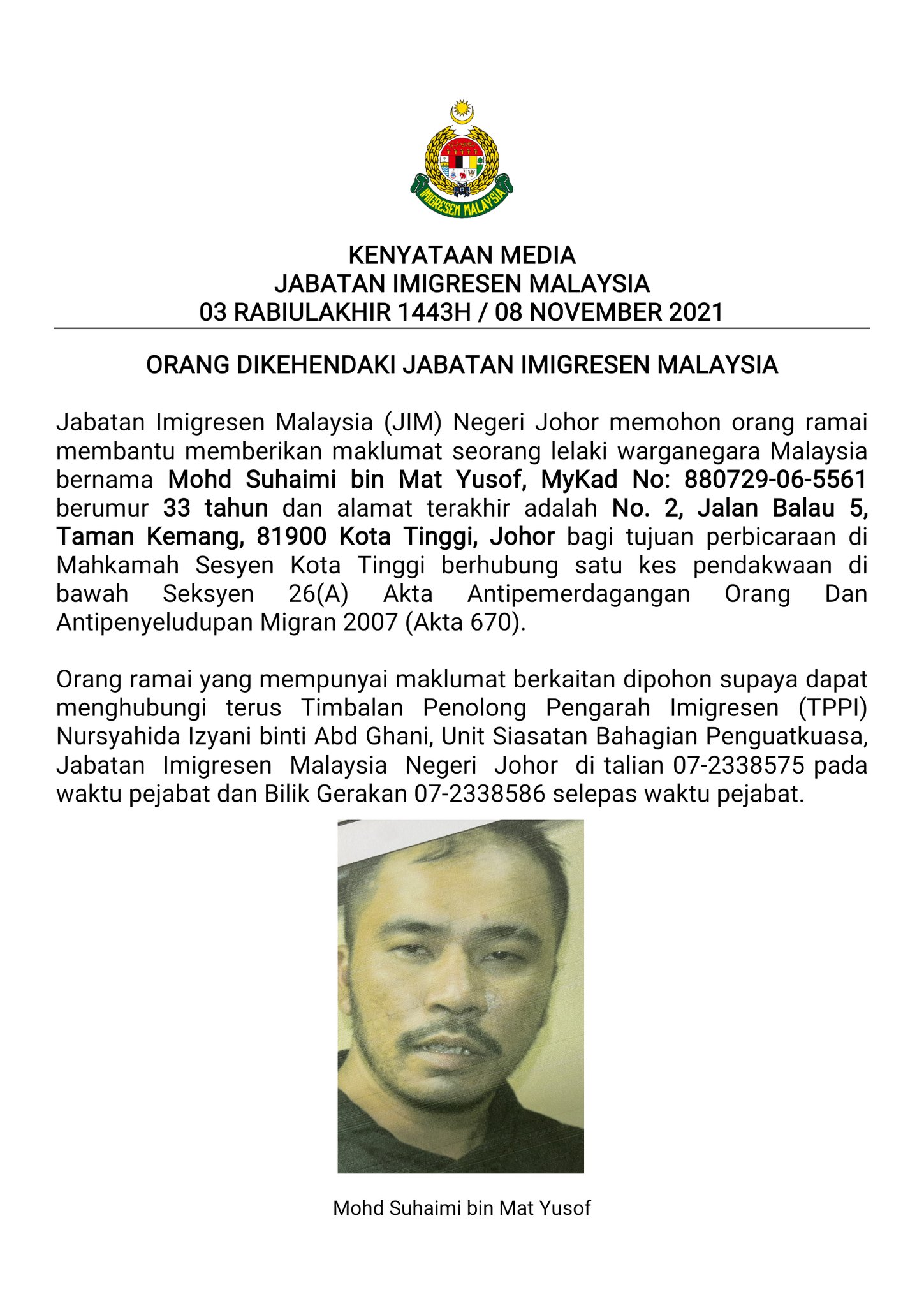 Imigresen Negeri Sembilan Imigresen N9 Twitter