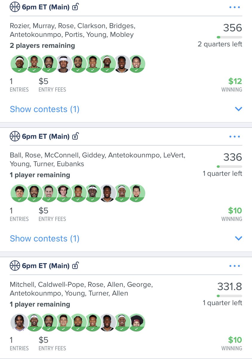 PerfectPicksDFS's tweet image. Solid Sunday of #NBA & #NFL even considering it was one of the most backwards NFL Sunday’s in recent memory. Almost all of the #DFS chalk busted & almost every big favorite ended up losing! Still stayed profitable on the day & went 4/4 on the NBA slate! DM to join us for #MNF!!