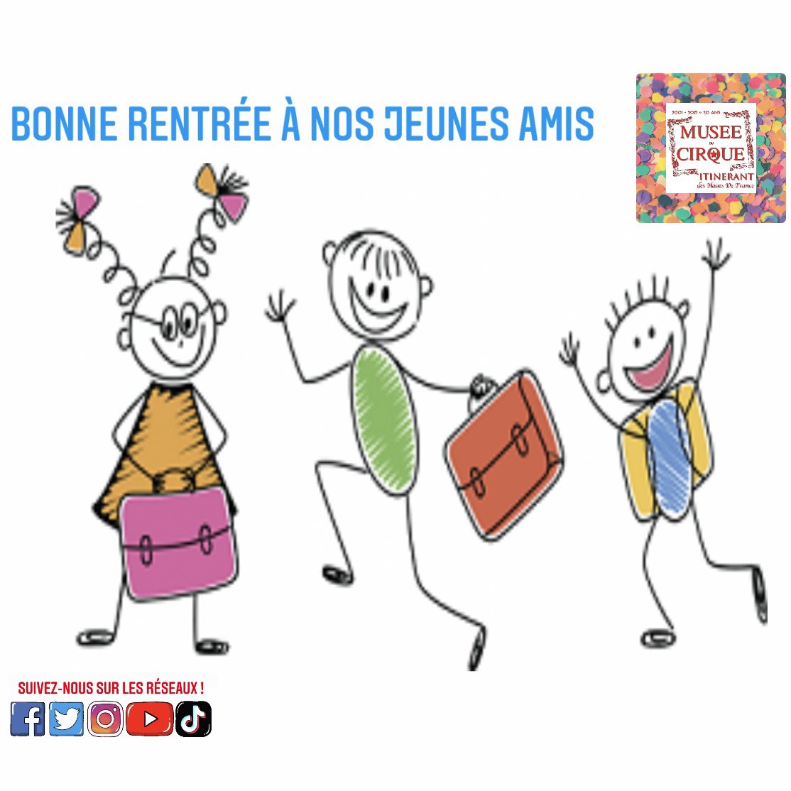 Espace_Cirque's tweet photo. Hâte de vous retrouver 😊
#rentree #rentreescolaire #bonnerentree #ecole #eleves #enfants #collections #exposition #vingtans #cirque #circus #circo #circuslife #museeducirque #museeducirqueitinerant #mdci #hautsdefrance #nord #lillemaville #aisne #oise #pasdecalais #somme https://t.co/MwVfpVQpDk