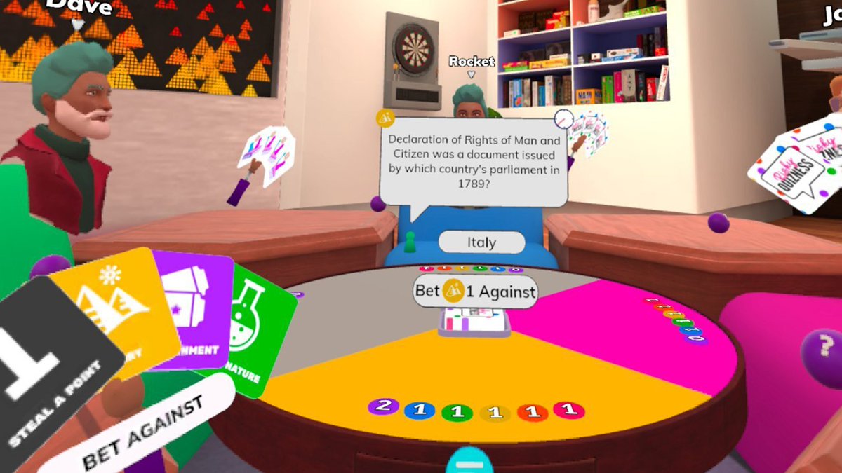 EverneverGames's tweet photo. For those who have played #RiskyQuizness so far on #Oculus - what feedback do you have? We'd love to hear your thoughts! https://t.co/6X9ikjlPTT https://t.co/OuSxIeVJqb