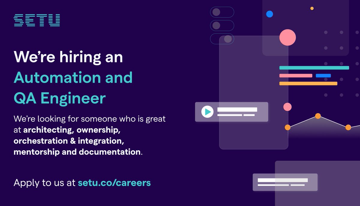 We’re hiring for a mission-critical role! 🚀🦾

We are a diverse, agile, and high-performance team looking for versatile QA and Automation engineers who’ll be responsible for end-to-end testing and delivery of products.

We need role shapers, not role takers.

RT for good karma✨