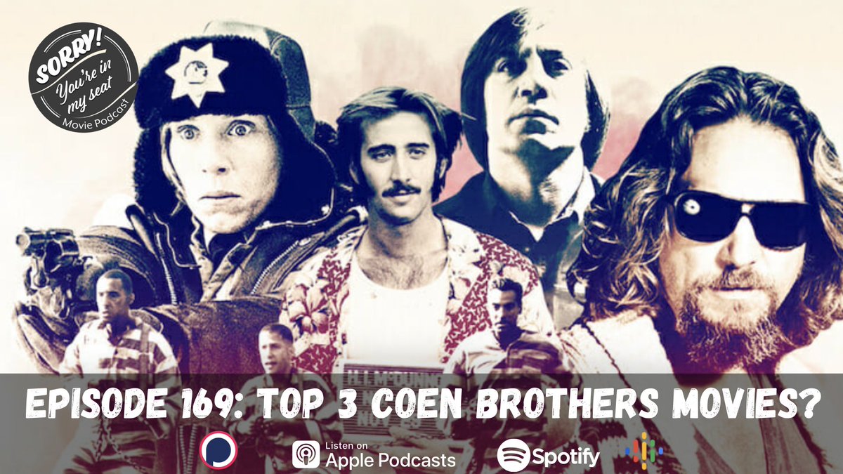🎧 This week's podcast asks:

'What are your Top 3 Coen Brothers Movies?' 

From The Big Labowski to Fargo, Raising Arizona to True Grit - we explore the wonderful world of the Coen Brothers! 

Available now from wherever you download your #Podcasts

Link: linktr.ee/SorryYoureInMy…