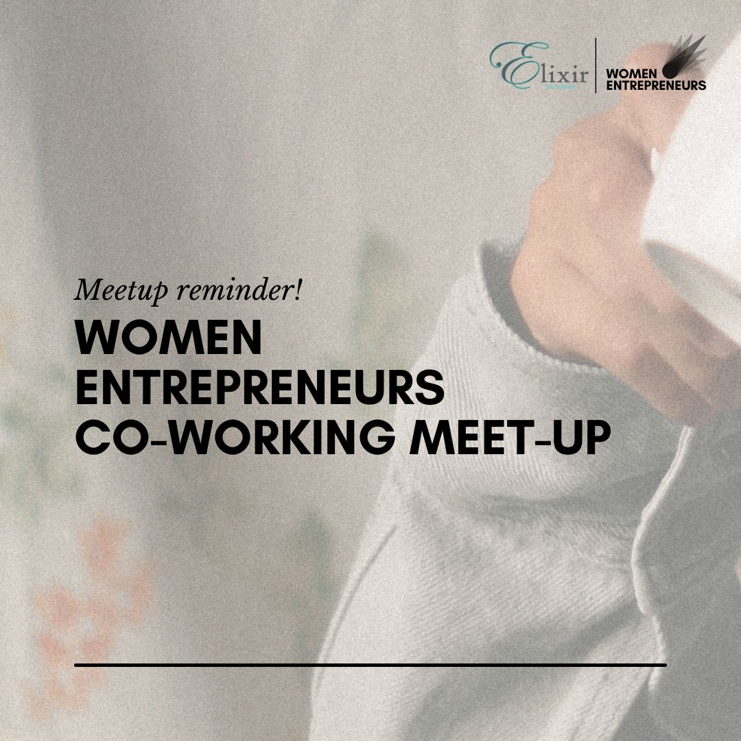 WomenXEnt's tweet photo. Are you stuck in circles? Need motivation, inspiration, or support?

We are here for you!

Join our Women Entrepreneurs &amp; Elixir Nutrition co-working &amp; coffee tasting work date!

Apply now and join our meetup! ✨
https://t.co/qksIvKe3Z7 https://t.co/vQXTaHeUdL