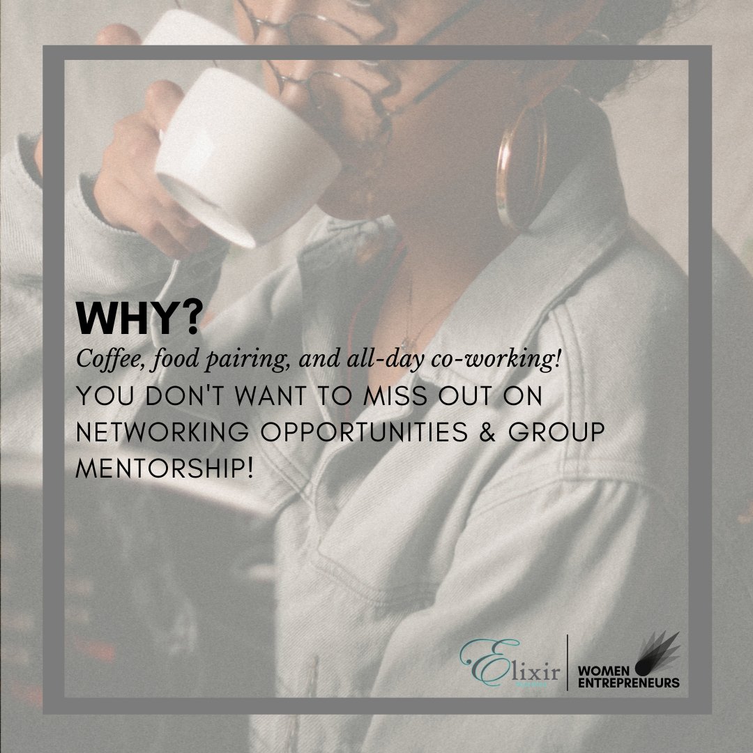 WomenXEnt's tweet photo. Are you stuck in circles? Need motivation, inspiration, or support?

We are here for you!

Join our Women Entrepreneurs &amp; Elixir Nutrition co-working &amp; coffee tasting work date!

Apply now and join our meetup! ✨
https://t.co/qksIvKe3Z7 https://t.co/vQXTaHeUdL