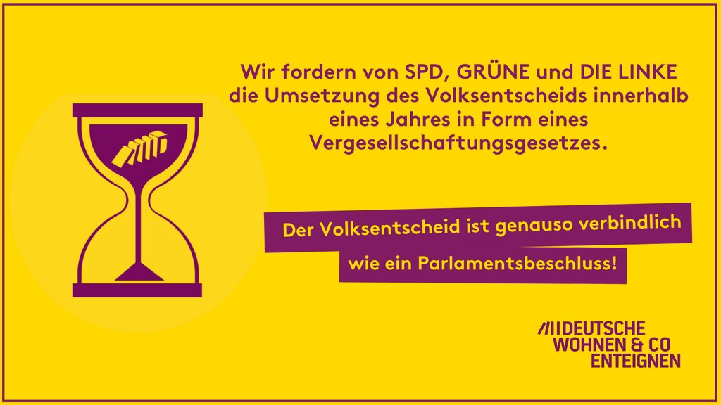 Das Ja zum Enteignen ist ein Hilferuf von mehr als einer Million Menschen. Wenn die Regierungsparteien diesen Arbeitsauftrag nicht annehmen, dann ist das eine Kampfansage an alle Mieter:innen dieser Stadt! 
👉Lest unsere Pressemitteilung hier: dwenteignen.de/2021/11/deutsc…