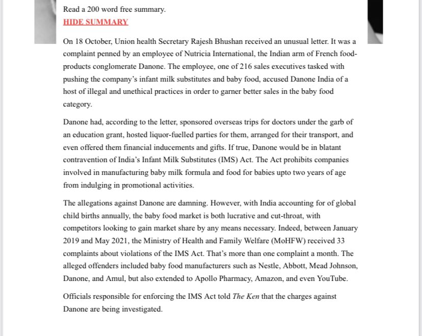 Moveribfan's tweet photo. This comes directly from the sales executive of Danone how baby food is pushed to vulnerable moms through doctors by offering ILLEGAL pecuniary benefits ! @iapindia @Nnfindia1 @IAPSM_India @kapilumesh1  @drajaykumar_ias @BhallaAjay26 @secretary_wcd @PMOIndia @dawalelo https://t.co/NmI3Rr8m8b