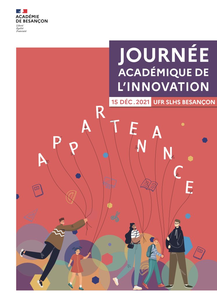 #eduinov La journée académique de l'innovation aura lieu le mercredi 15 décembre à Besançon. Cette journée de réflexion collective est, cette année, dédiée au sentiment d'appartenance. Pour consulter le programme et vous inscrire : cardie.ac-besancon.fr/2021/11/08/jou…