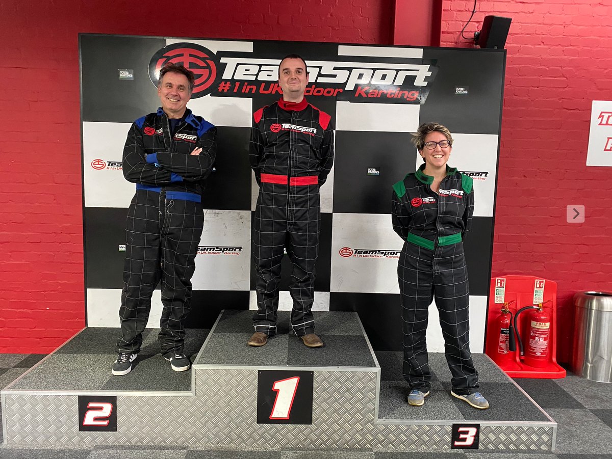 giffordlab's tweet photo. We had great fun last Friday - @giffordlab with @FrigerioL lab at go-karting!  Well done @BeatrizLagunas for podium placing for the Giffords! #labtrip https://t.co/NQda1J9ffC