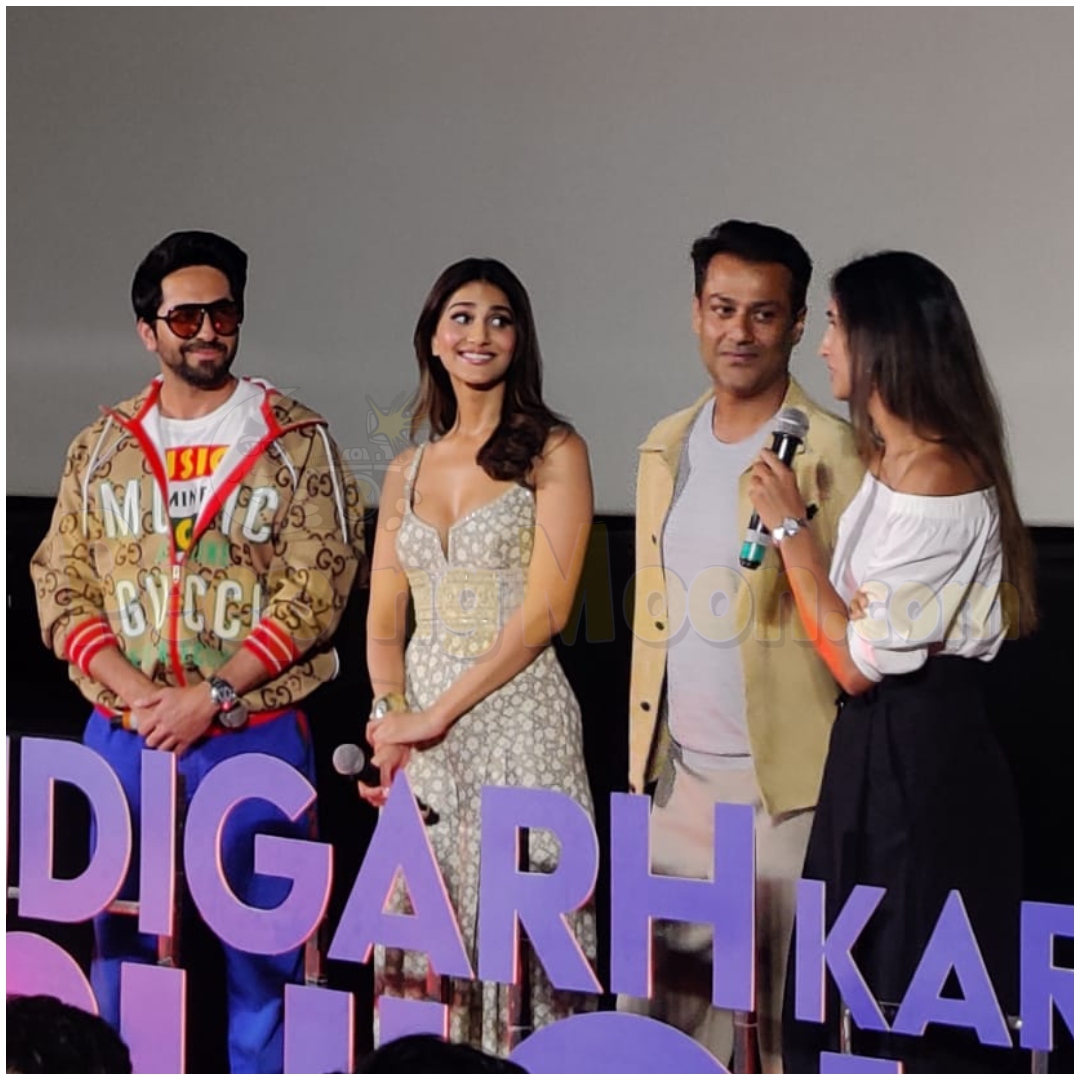 PeepingMoon's tweet photo. #AyushmannKhurrana, #VaaniKapoor, #AbhishekKapoor clicked at the trailer launch of '#ChandigarhKareAashiqi'
@ayushmannk @Abhishekapoor @Vaaniofficial #BhushanKumar @pragyakapoor_ #KrishanKumar @Abhishek7Nayyar @TSeries @gitspictures #Tseriesofficial https://t.co/tDUaDUjBxL