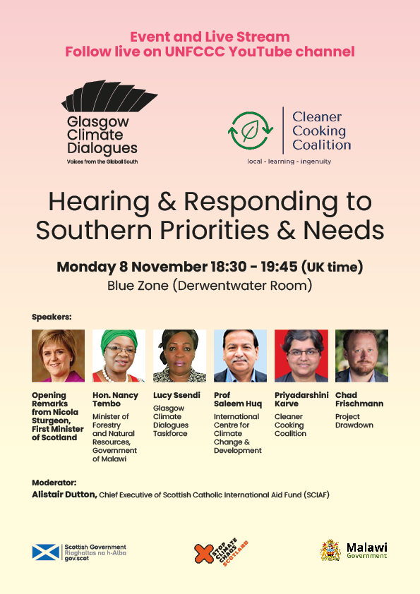 CookingCleaner's tweet photo. Excited about 🇲🇼&amp; 🏴󠁧󠁢󠁳󠁣󠁴󠁿 @cop26 side even today on locally led #cleanercooking NOW!

live Monday Nov 8th @ 18.30 UK ⏲️https://t.co/8umgfWks3T

@NicolaSturgeon @nancygtembo @LucySsendi @SaleemulHuq @PKarve_Samuchit @ChadFrischmann @vanessa_vas
#ClimateAction 
#LeaveNoOneBehind https://t.co/eI4HJnWWJk