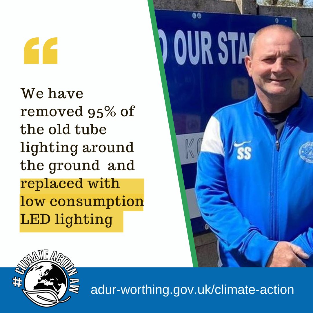 adurandworthing's tweet photo. ๐ Could you be a Climate Champion for #Adur & #Worthing like @ShorehamFC? Find out what they and other local organisations are doing to tackle climate change and how you can get involved:
๐ https://t.co/eRqq3sA0e4
#ClimateActionAW https://t.co/NYqu0ZdmqM