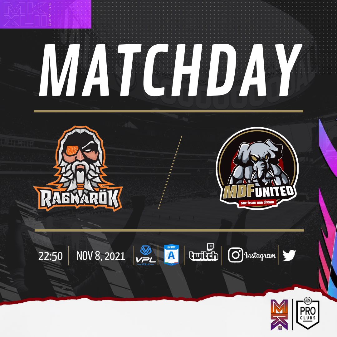 📌 𝙈𝘼𝙏𝘾𝙃𝘿𝘼𝙔

🆚|<a href="/VerdanskF/">VerdanskFC</a> 
🏆|<a href="/OfficialVPG/">Virtual Pro Gaming</a> L1 North
⏰| 22:00

🆚|<a href="/regginaesports/">Reggina 1914 eSports</a> 
🏆| <a href="/FVPA_net/">FVPA.net 🇮🇹</a> Lega A
⏰| 22:00

🆚|<a href="/blackphoenixpc/">Black Phoenix</a> 
🆚|<a href="/FigaroEsports/">Figaro eSports</a> (recupero)
🏆| <a href="/VPG_Italy/">VPG Italy</a> Serie B
⏰| 22:20
⏰| 23:15

🆚|<a href="/RagnarokMg/">Ragnarök Esports</a> 
🏆| <a href="/VPLItaly/">VPL Italy 🇮🇹</a> preseason Girone 2
⏰| 22:50