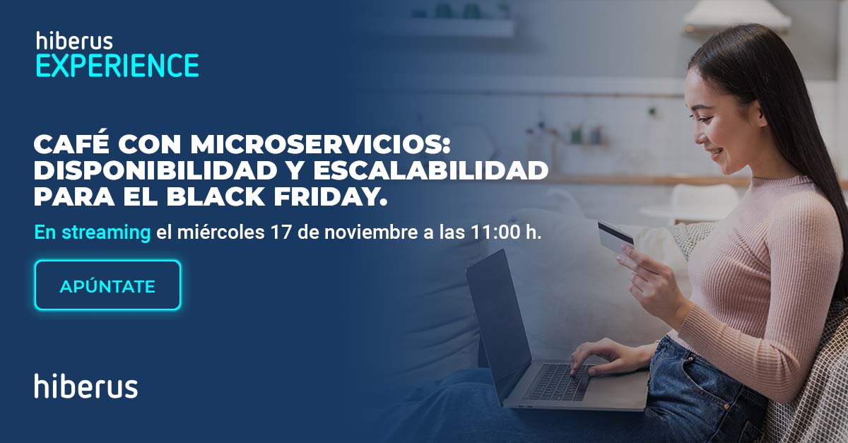Hiberus's tweet photo. ⚡¡Nuevo Hiberus Experience especial #BlackFriday! 

El Black Friday supone un reto para los #ecommerce, ya que deben soportar un tráfico muy elevado sin dejar de dar soporte a los usuarios. 

Te hablamos qué son las arquitecturas basadas en microservicios https://t.co/nkyHCaG5F2 https://t.co/Y6gx2L6NPg