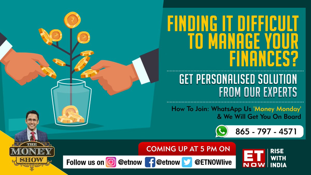 ETNOWlive's tweet photo. #ComingUp | Watch #TheMoneyShow to know how to manage your finances and get personalised solutions
#RWIPrimeTime @alexandermats #MoneyMonday https://t.co/TfCgiHhCHl