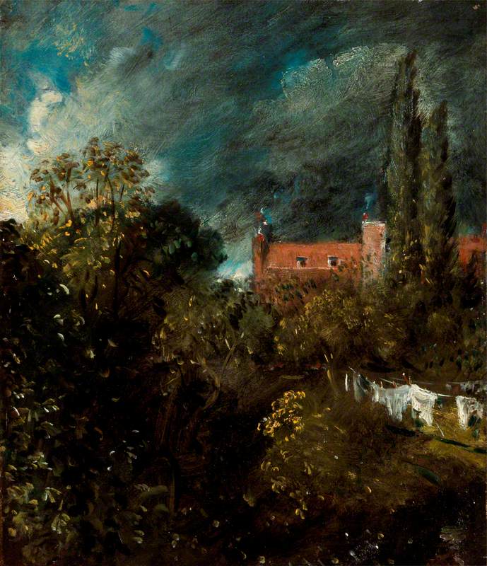 JohnConstableRA's tweet image. Good Day!
View in a Garden, with a Red House Beyond by John Constable 1821 
Oil on Canvas 
(Victoria and Albert Museum) 
I should run a hashtag #washingline