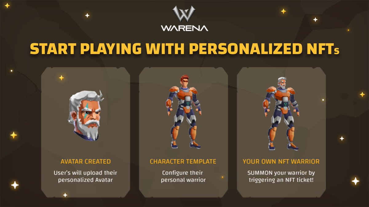 WarenaOfficial's tweet photo. #Warena101

🎮 To start playing the game, a player can buy warriors from the Warena Marketplace or rent one from another player at an agreed-upon price.

🏟 As players go through the story, new characters/warriors can be summoned by activating NFT Tickets.

Stay tuned for news😉 https://t.co/l7KfIoCmCq