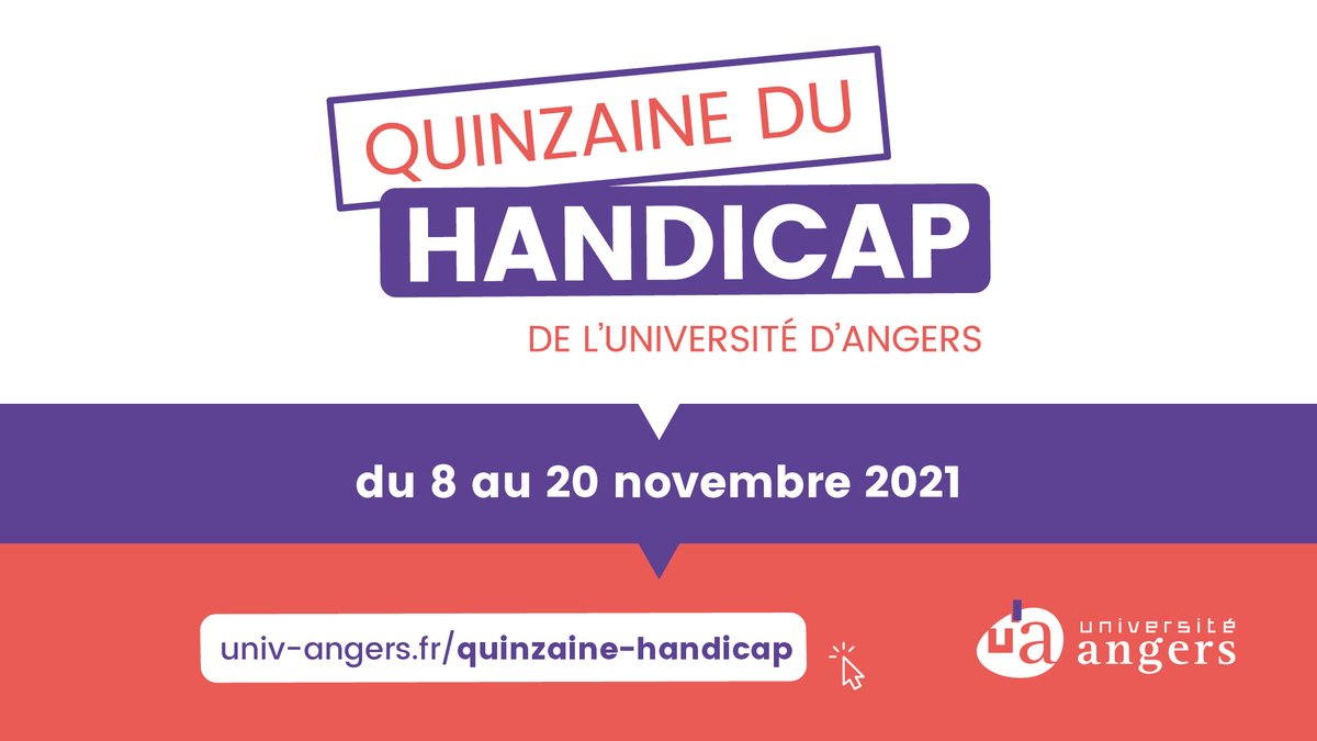 UnivAngers's tweet photo. C’est parti pour la première Quinzaine du handicap de l’UA ! 15 jours pour expérimenter, échanger, partager, s’informer, réfléchir ensemble, construire l’égalité pour toutes et tous ! 
Retrouvez le programme 👉 https://t.co/XZbXg49c2k #UAégalité https://t.co/SspKXG3NXg