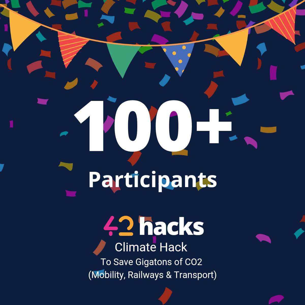 42_hacks's tweet image. Wow! The climate hack will be attended by over 100 people. Click on the link in the bio - If you want to be part of 20k Participants.

#ClimateAction #sustainability #COP26 #climate