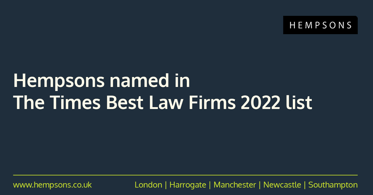 Hempsons_Reg's tweet photo. We have been named in @thetimes Best Law Firms list for the fourth year running, being commended for our personal injury and clinical negligence work and expertise on advising over 180 #NHS and related organisations during the COVID-19 pandemic: https://t.co/WTW1ksKV86 https://t.co/76lsD47kus
