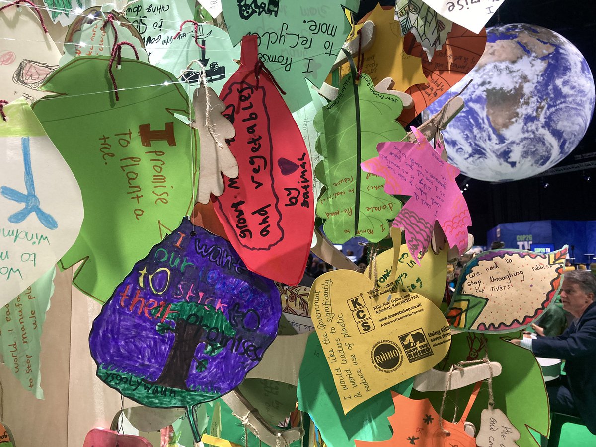 MattLarsenDaw's tweet photo. Lovely leaves from @YWaunChirk going up on the #TreeOfPromises in the Blue Zone @COP26 this morning as we head into week 2!
#ForestOfPromises #COP26 #PromiseToThePlanet https://t.co/4dV5YqkYxN