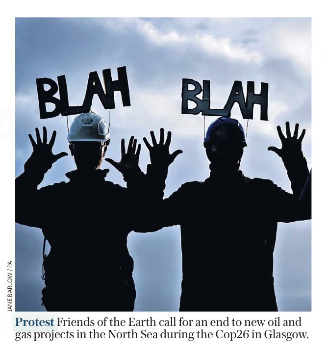 rsutcliff's tweet photo. The panel from @GretaThunberg label is already, rightly, gaining wide currency. Perhaps already on a fast track to be the phrase or word of the year @OED ?
(This year’s word is vax; this photo is from @FoEint via @Telegraph) #COP26Glasgow #BlahBlahBlah #blahblah #blah https://t.co/k97o8E7Thz