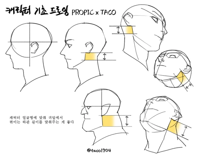 귀밑에서 꺾이는 하관 길이를 얼굴 각도에 맞춰 신경 써야 한다 
